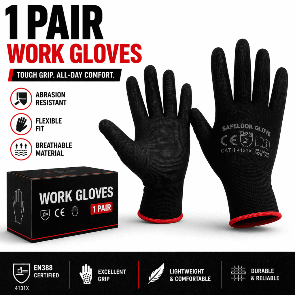 work gloves with tough grip design