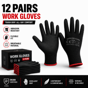 24 pairs product name 24 pairs safety work gloves – nitrile coated grip gloves for construction, diy & warehouse