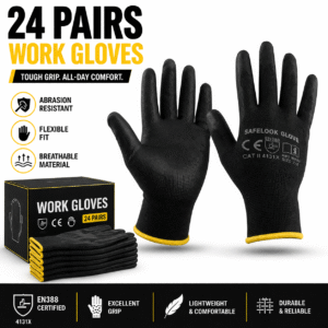 24 pairs product name 24 pairs safety work gloves – nitrile coated grip gloves for construction, diy & warehouse